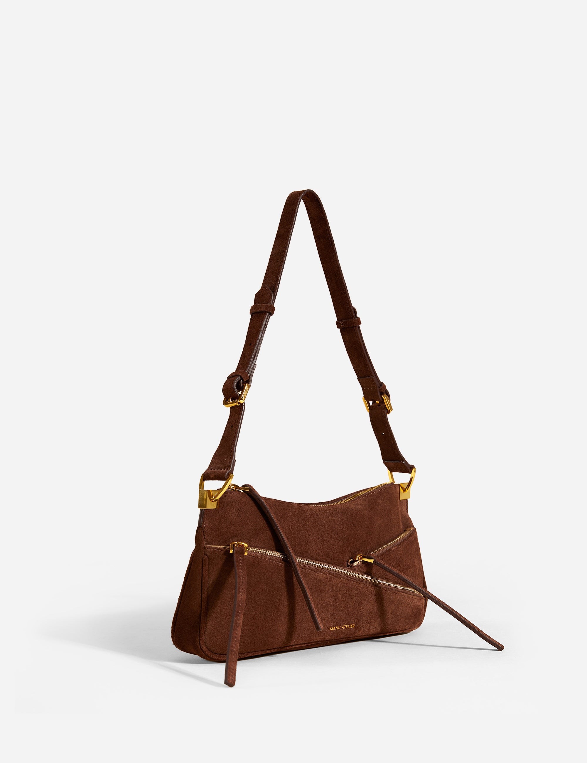 Three Zipped Chocolate Suede Side