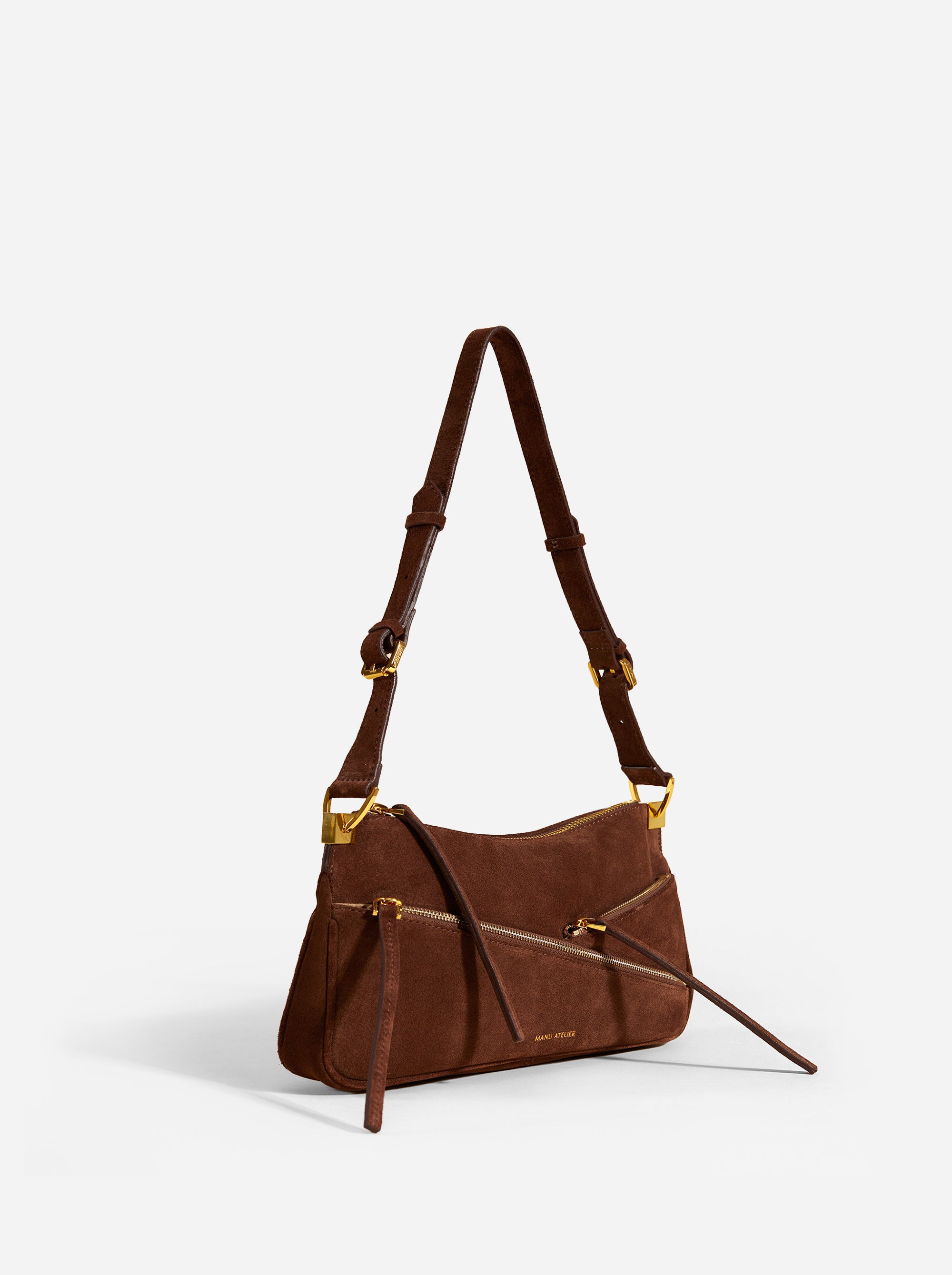 Three Zipped Chocolate Suede Side