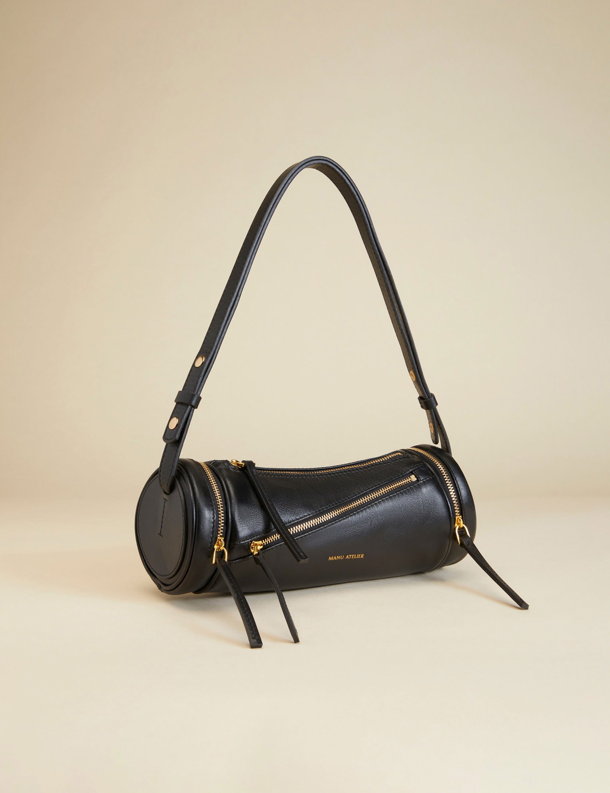 Multi Zipped Cylinder Black Soft