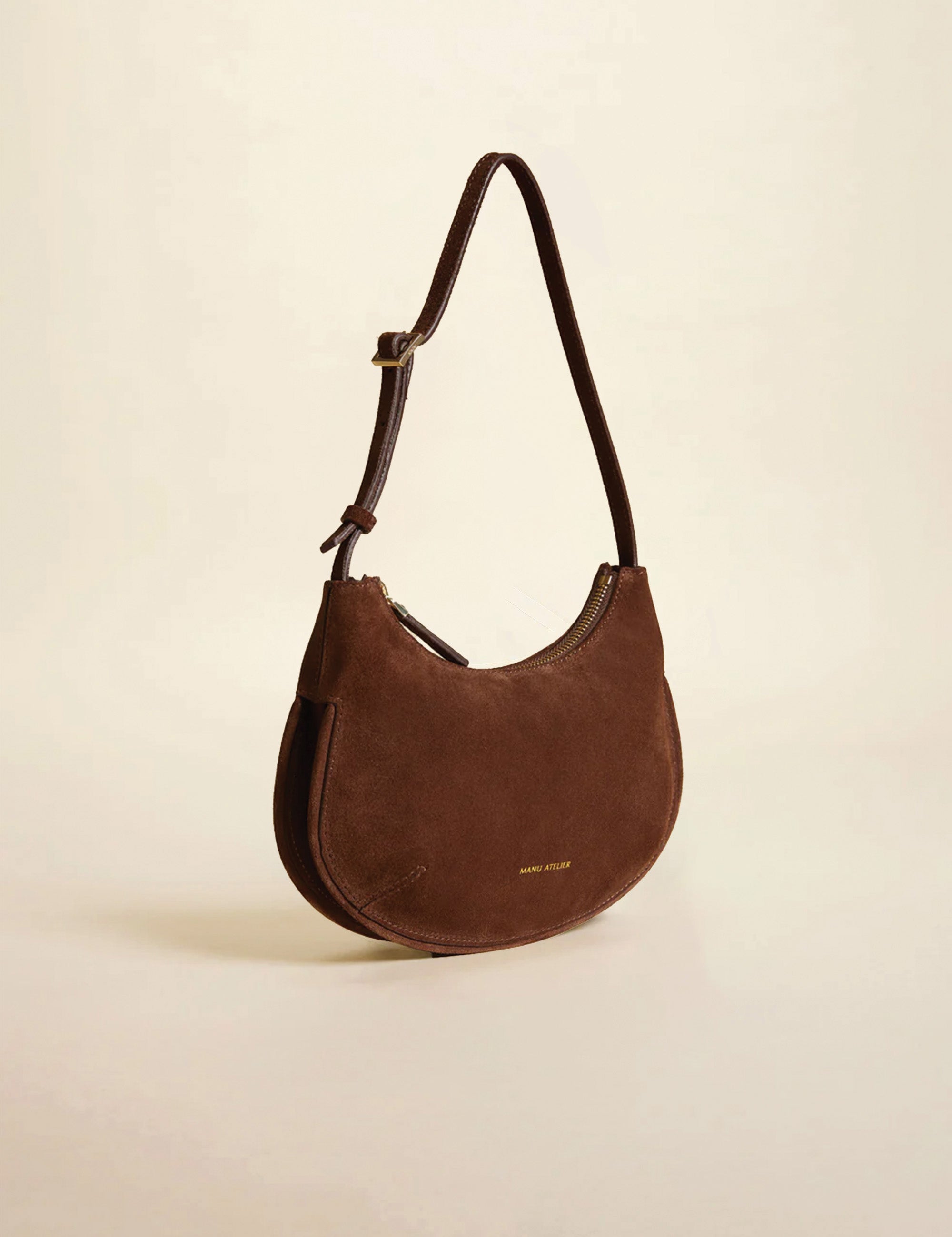 Ilda Suede Leather Chocolate Side