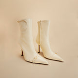 Pointy Toe Ankle Boots Vanilla Soft