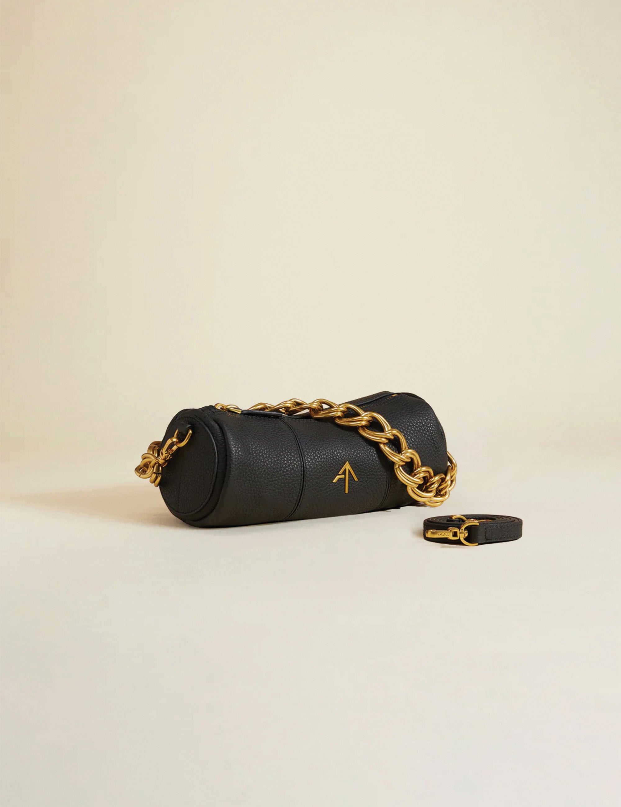 XX Mini Cylinder Calf Skin Leather Black 2 