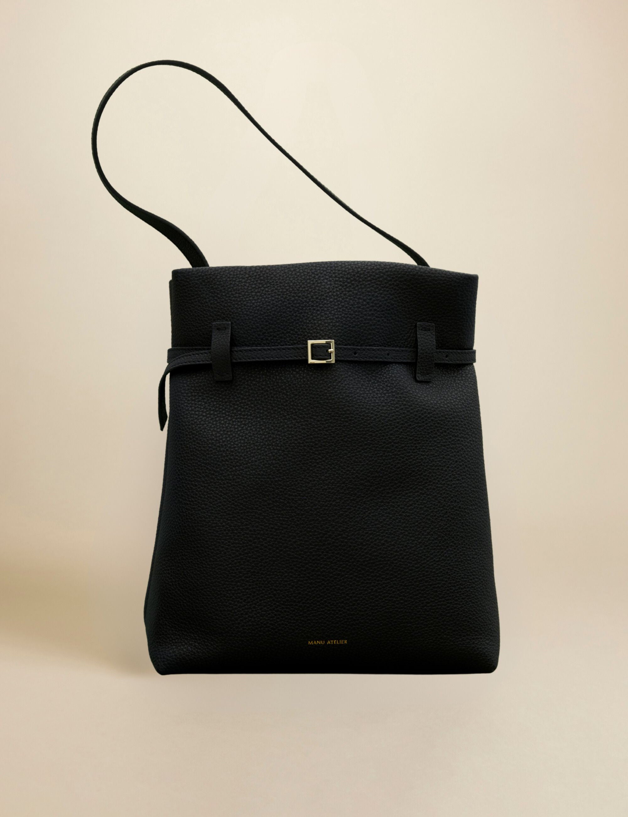 Tote Du Jour Calf Skin Leather Black 