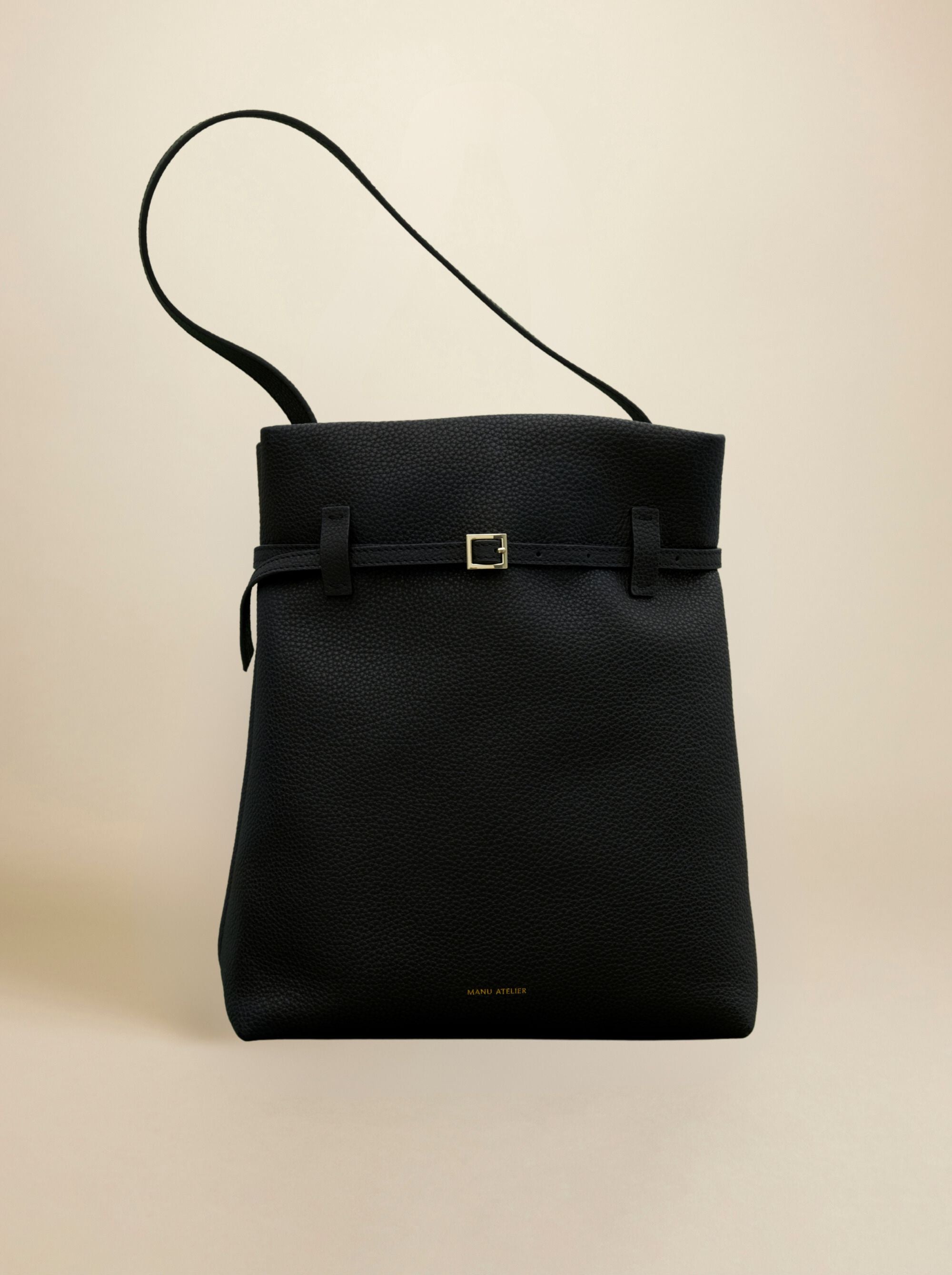 Tote Du Jour Calf Skin Leather Black 