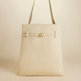 Tote Du Jour Calf Skin Leather Vanilla 