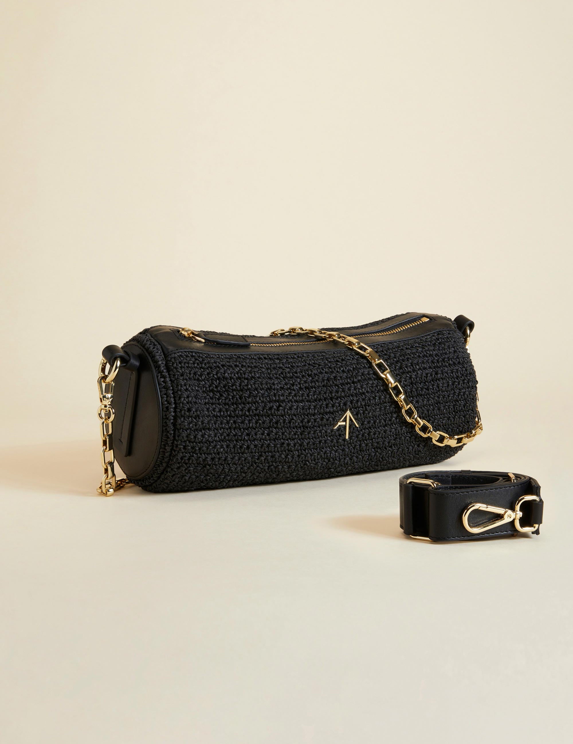 Cylinder Handwoven Crochet Black 1