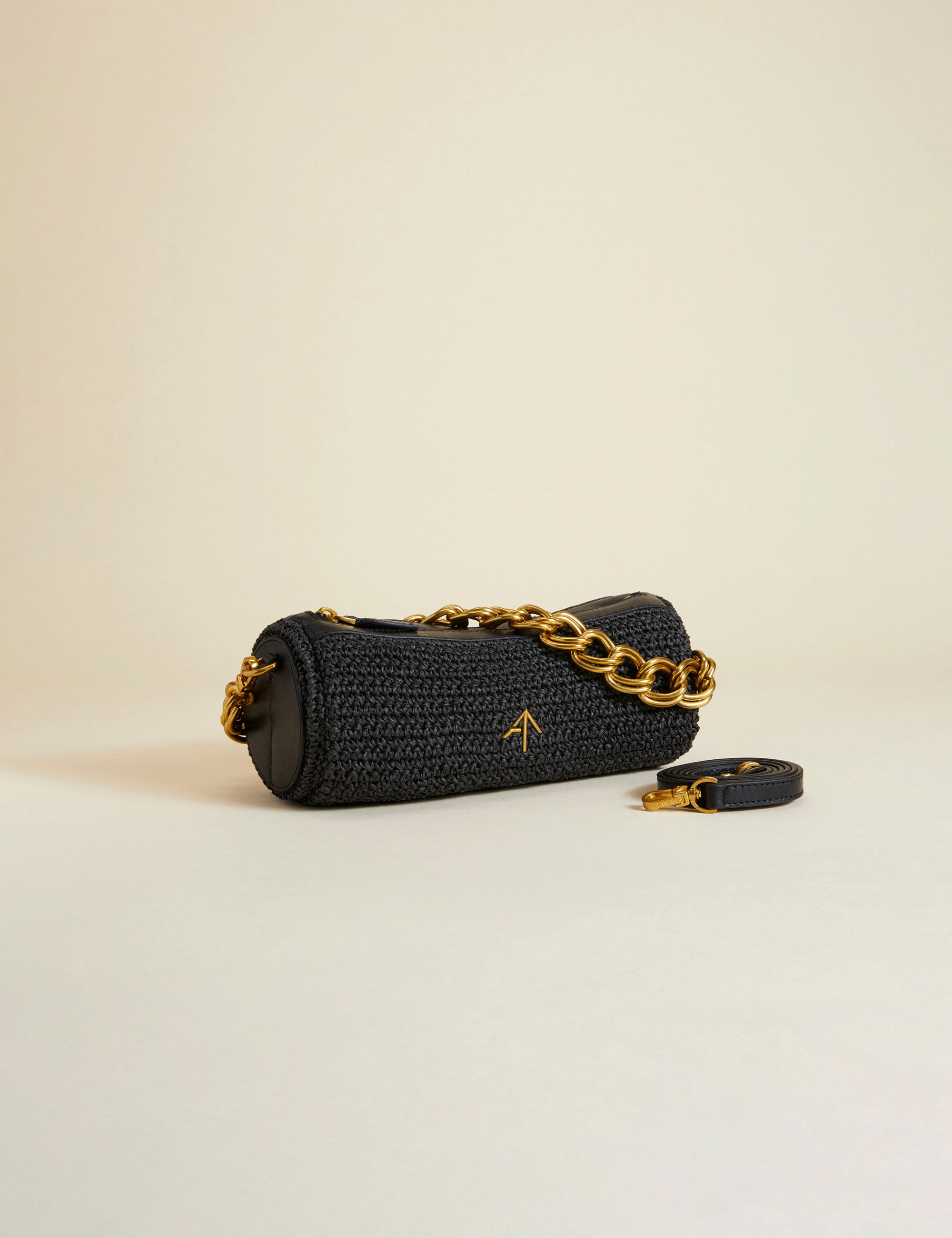 XX Mini Cylinder Handwoven Crochet Black 2 