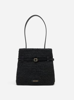 Mini Tote du Jour Black Crochet