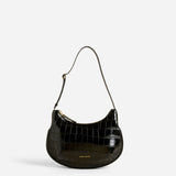 Ilda Croc Embossed Calf Leather Black
