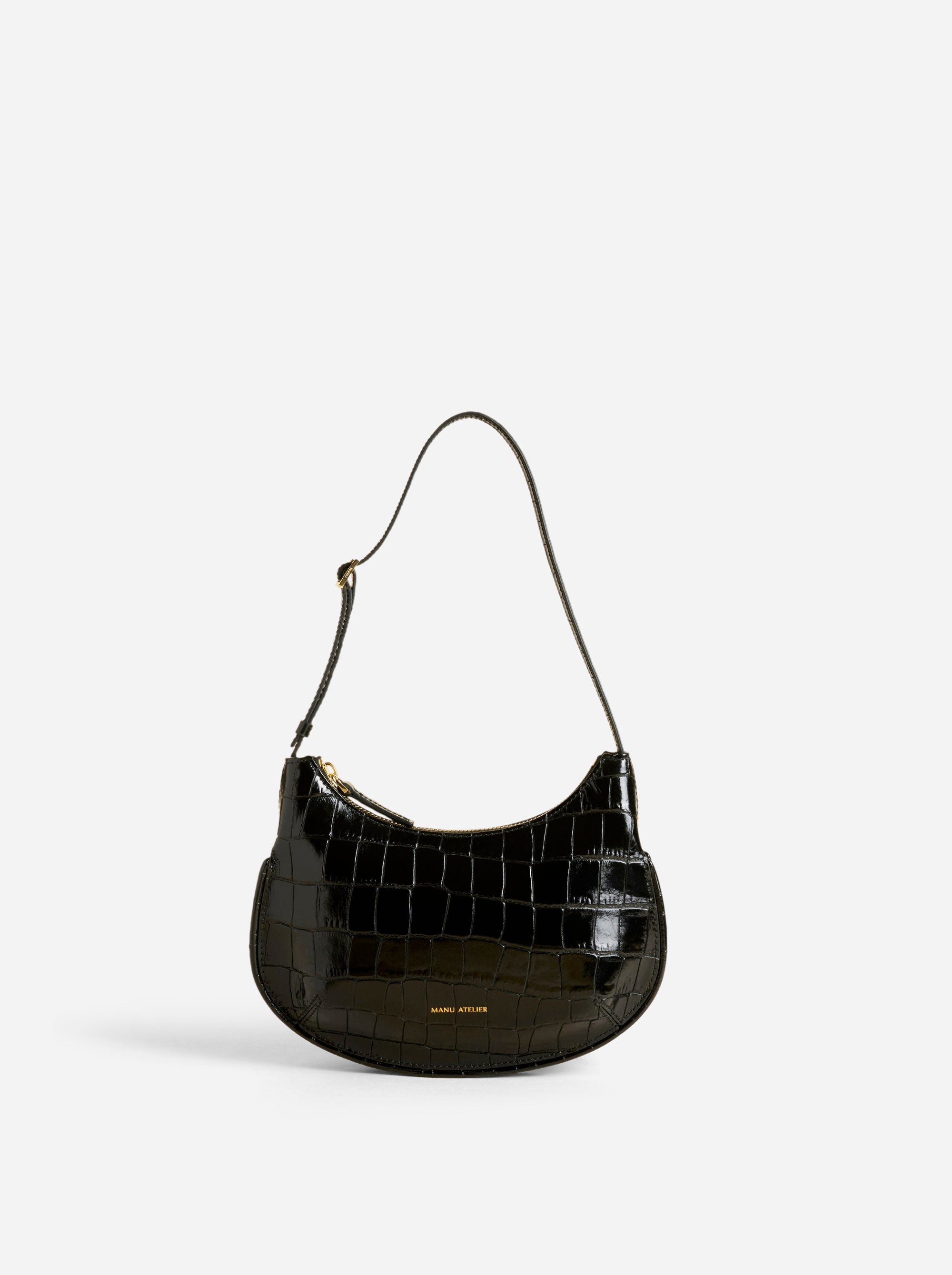Ilda Croc Embossed Calf Leather Black