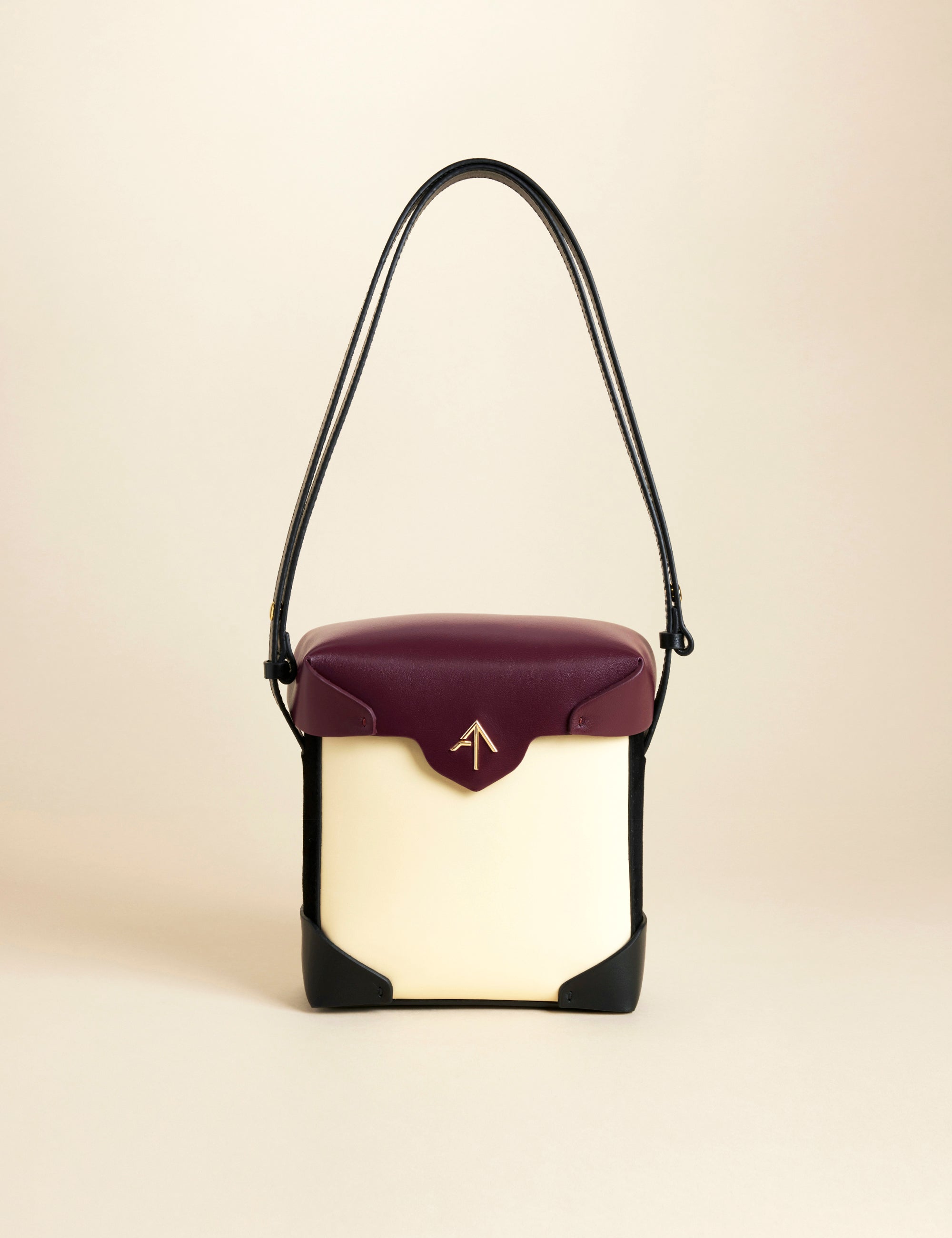 Mini Pristine SOFT CALF LEATHER & VEGETABLE TANNED CALF LEATHER & SUEDE LEATHER Merlot & Vanilla & Black