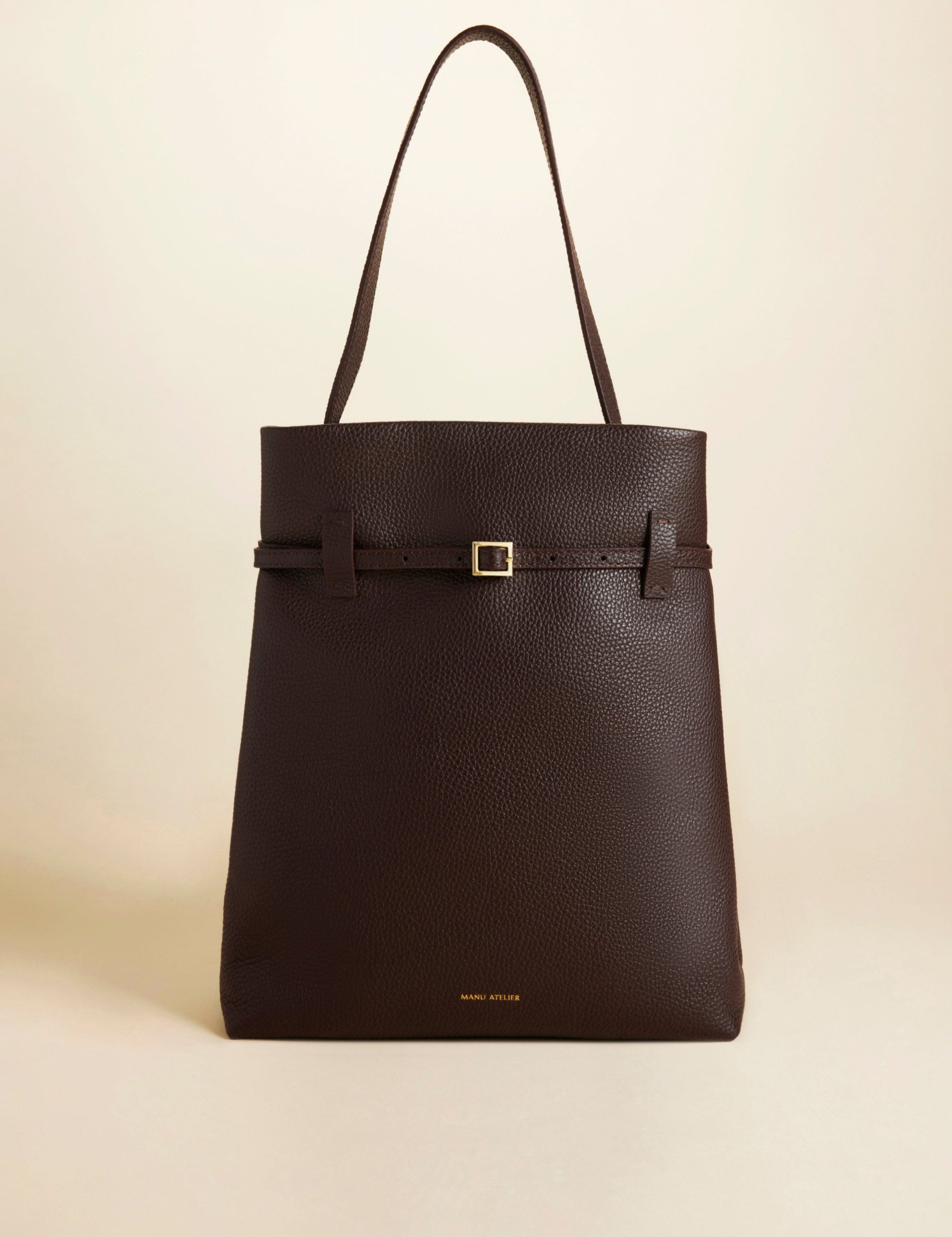 Tote Du Jour  Calf Skin Leather Deep Brown 