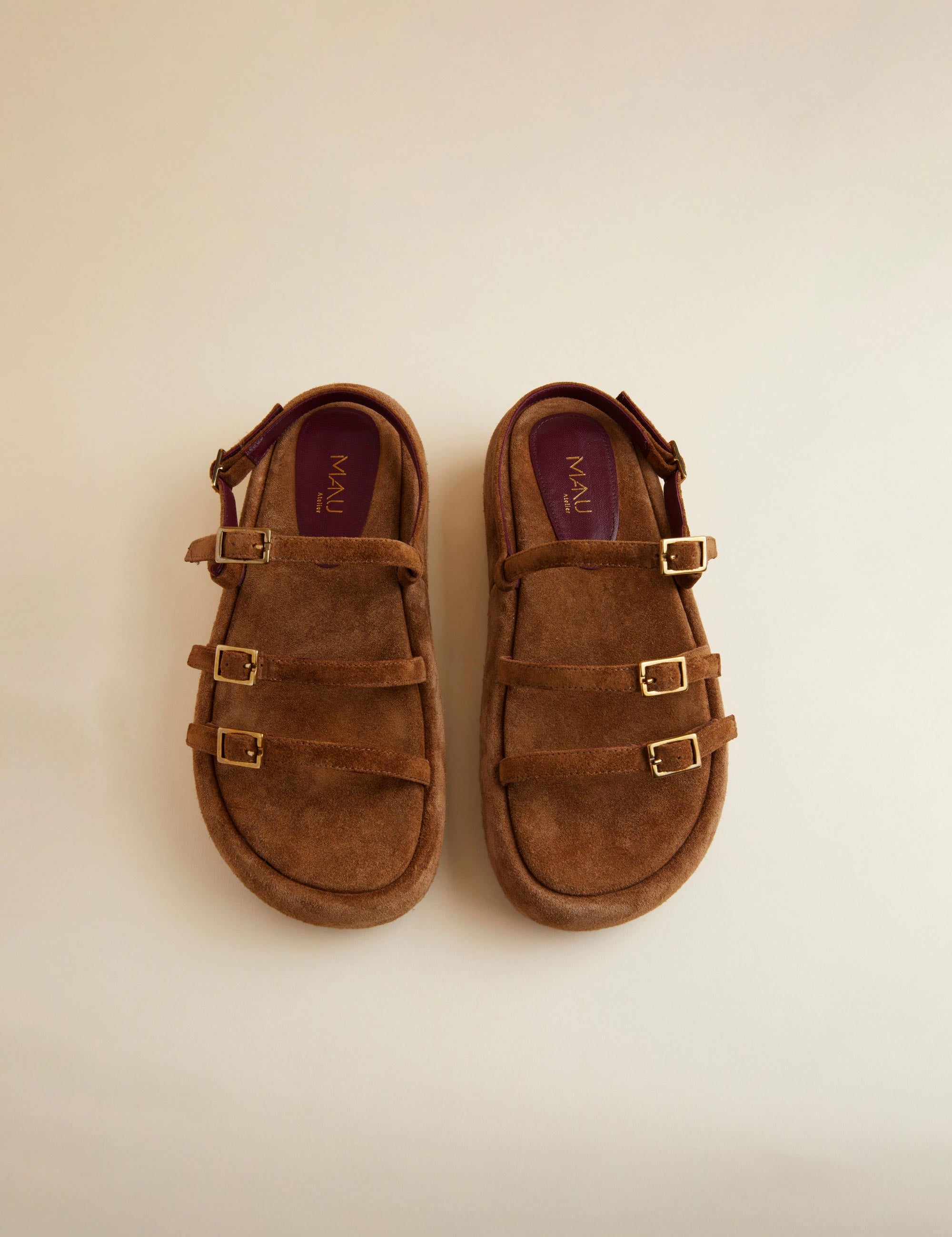 Cage Chunky Slides Sigaro Suede