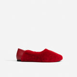 Manu Ballet Flats Red Shearling Side