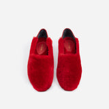 Manu Ballet Flats Red Shearling Front
