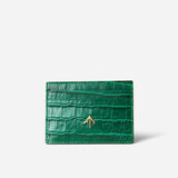 Manu Cardholder Emerald Green Croc Front