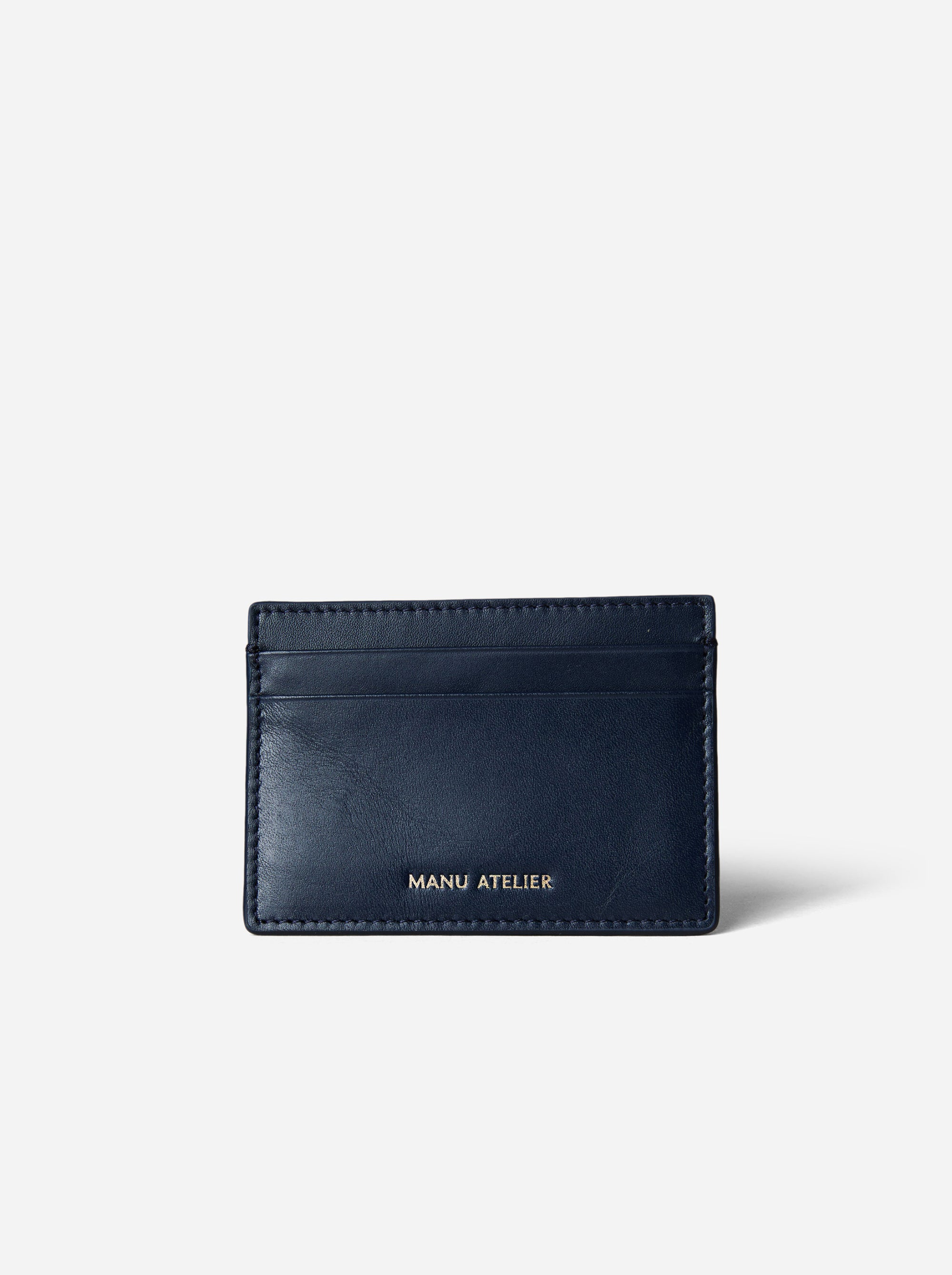 Manu Cardholder Navy Gold Embossed Soft Front