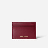Manu Cardholder Dark Red Gold Embossed Soft Front