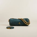 XX Mini Cylinder Deep Green Suede