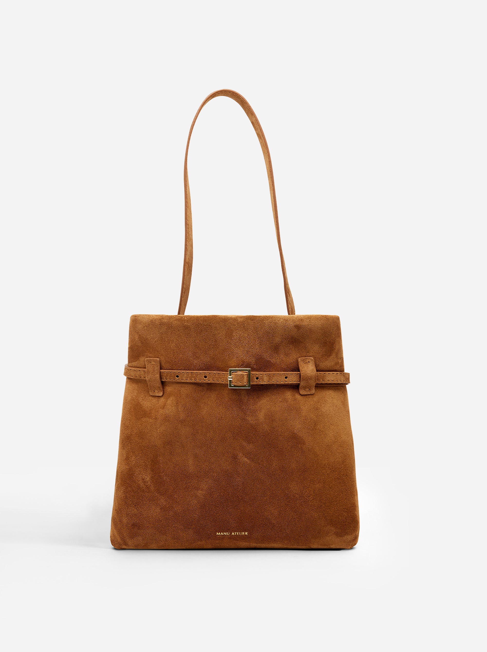 Mini Tote du Jour Camel Suede Front