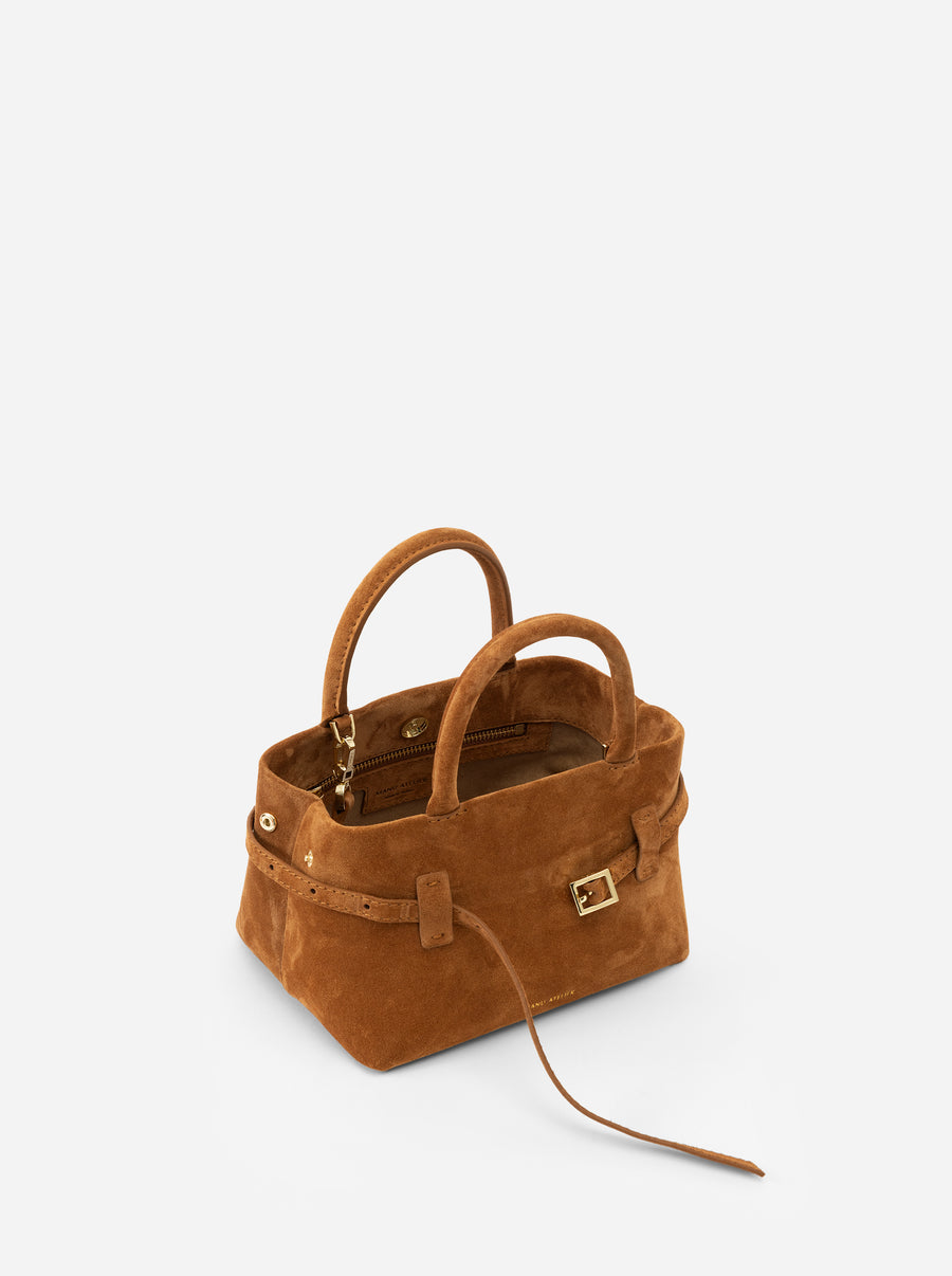 Le Cambon East West Suede Top Handle Bag