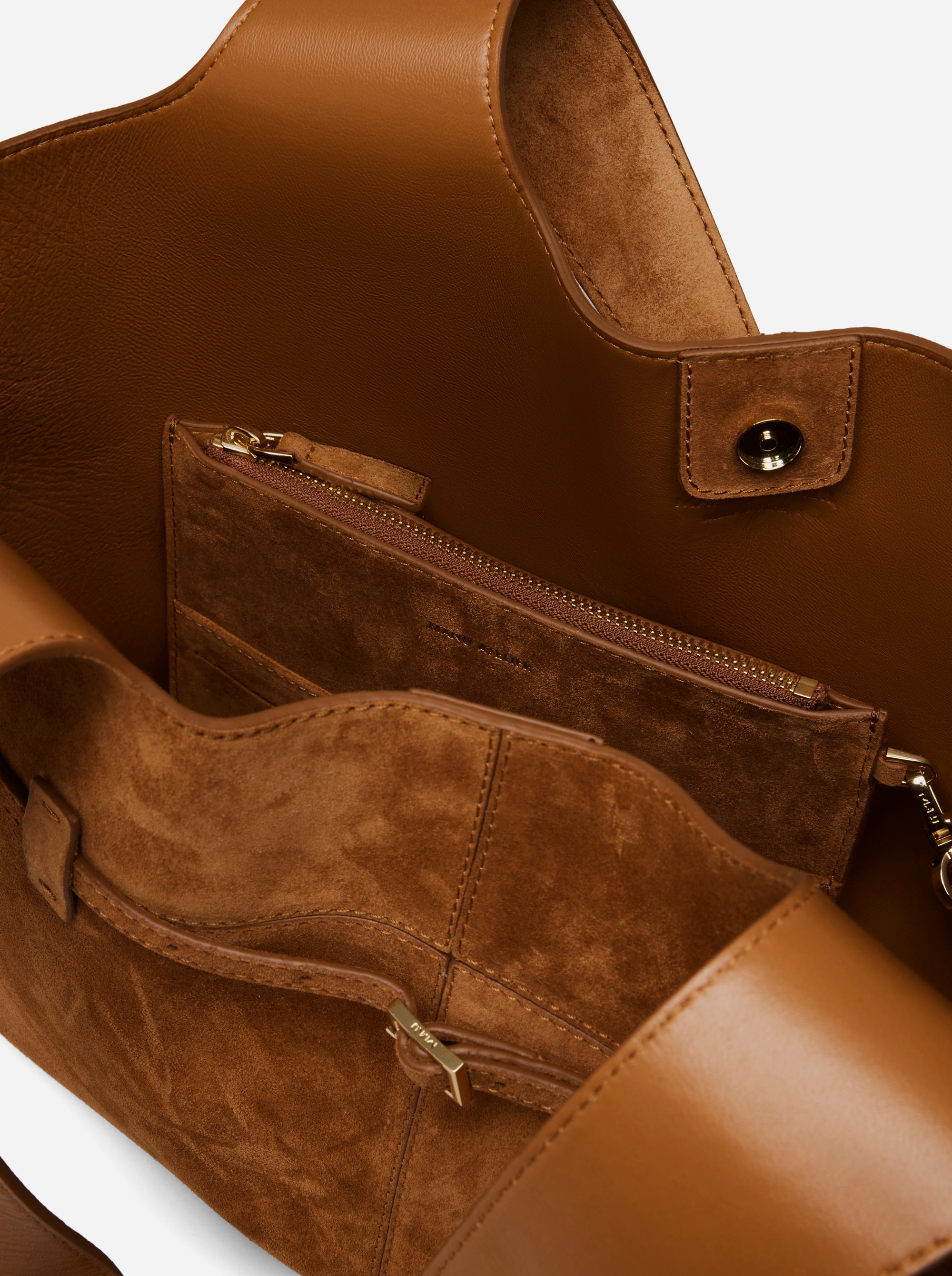 Cambon Cabas Camel Suede Inside