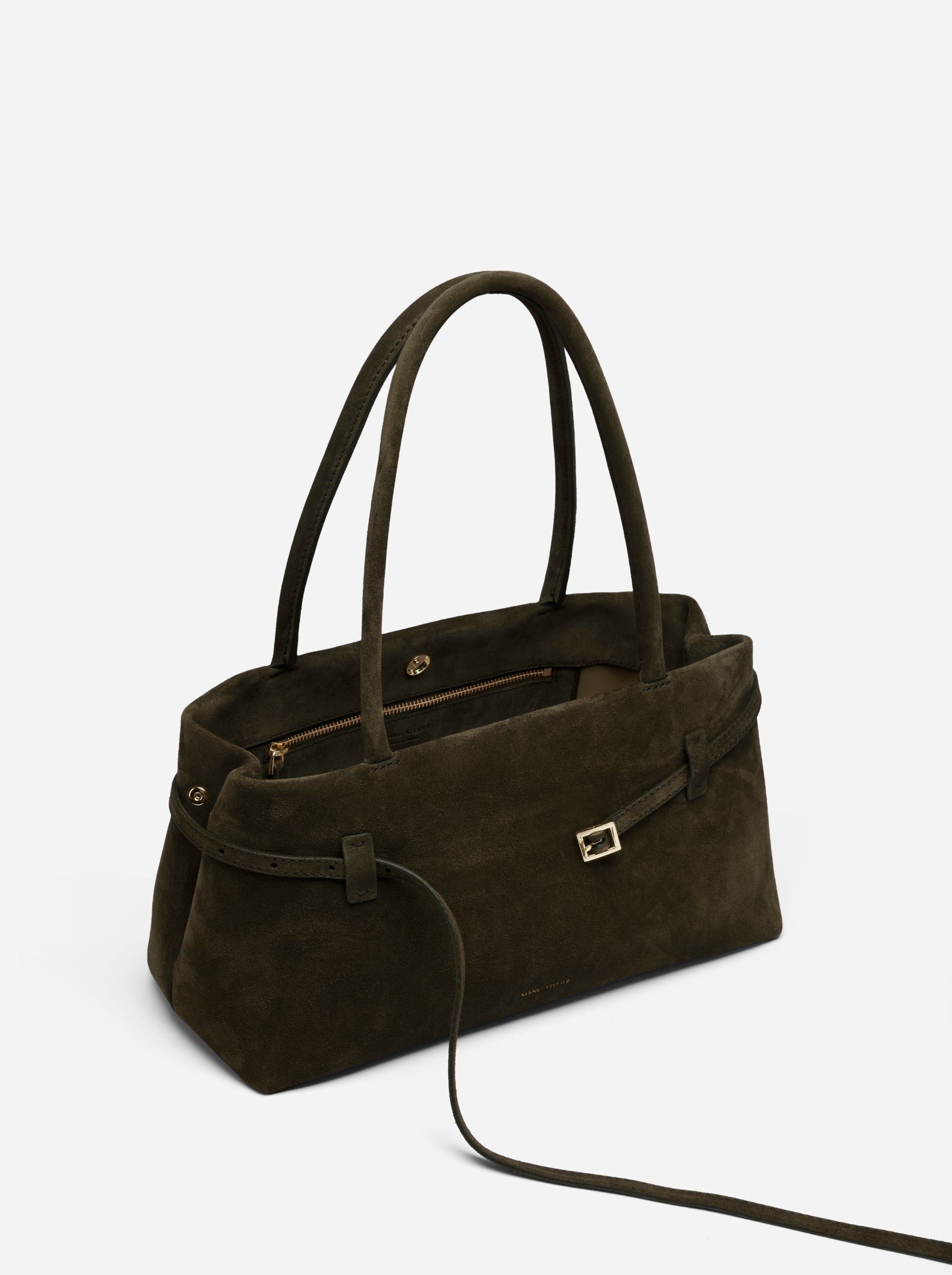 le cambon 35 tobacco green suede Everyone Is Carrying This Manu Atelier Bag That Rivals The Row inch MacBook and offering a spacious Manu Atelier's More Affordable It
