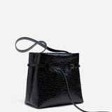 Mini Tote du Jour Black Croc