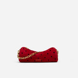 Mini Cylinder Perforated Red Suede