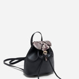 Mini Backpack Snake Embossed & Black Soft