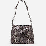 Romy Pouch Snake Embossed & Black Suede