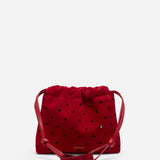 Romy Pouch Perforated Red Suede