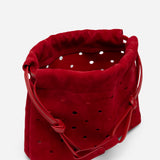 Romy Pouch Perforated Red Suede