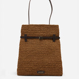 2026157 Tote du Jour Bitter Brown Crochet & Bitter Brown Soft Calf Leather