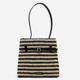 Mini Tote du Jour Ecru Crochet & Black Soft