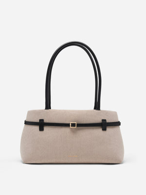 Le Cambon East West Beige Canvas & Black Soft