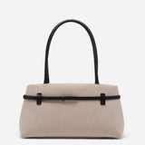 Le Cambon East West Beige Canvas & Black Soft