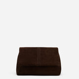 THE FOLD BAG SUEDE LEATHER DEEP BROWN 
