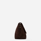 THE FOLD BAG SUEDE LEATHER DEEP BROWN 
