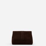 THE MINI FOLD BAG  SUEDE LEATHER DEEP BROWN