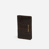 Manu Cardholder Deep Brown Croc