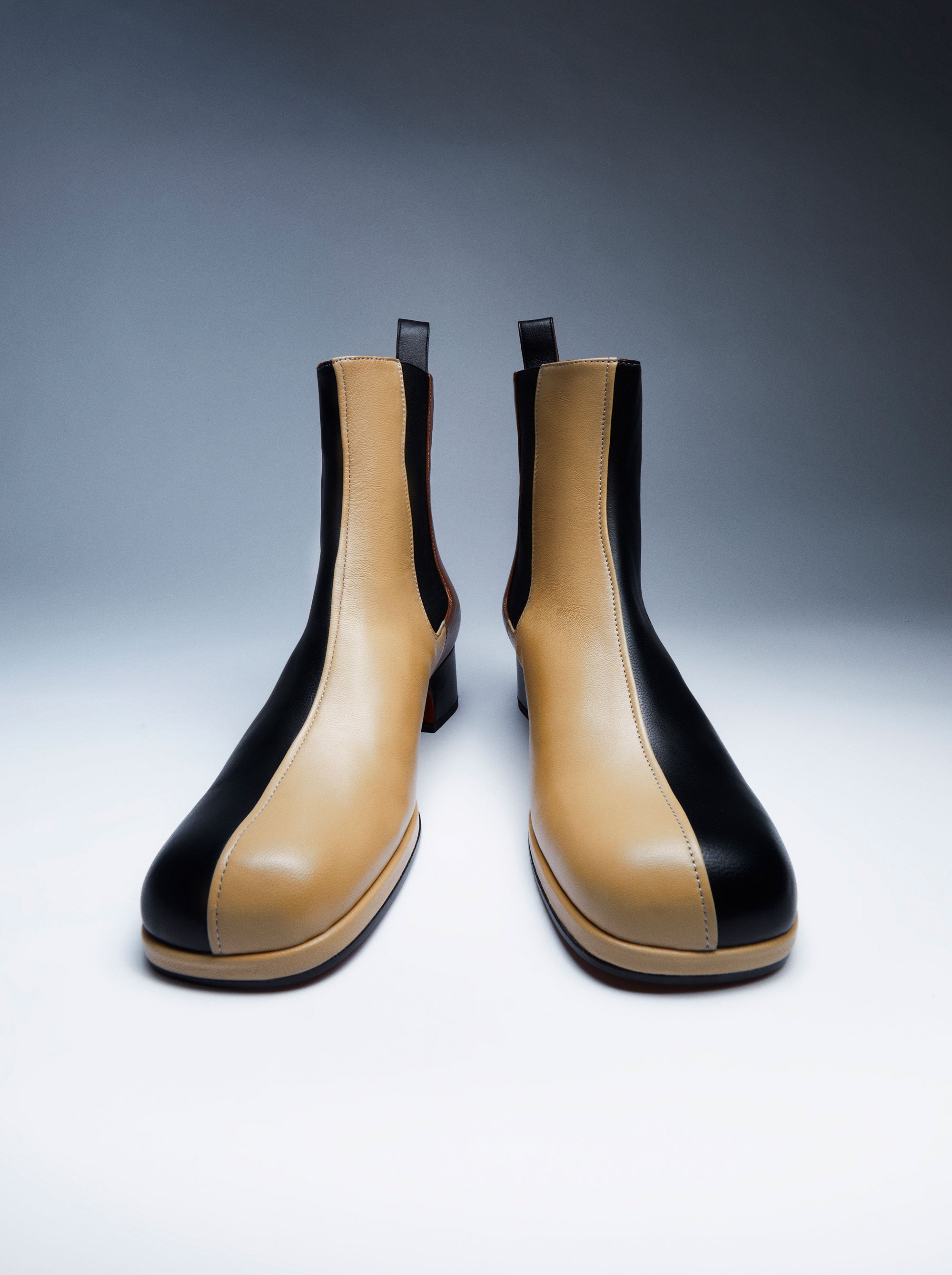 Chelsea Boots Black & Cream & Cognac Soft