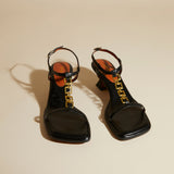 Butterfly T-strap Sandals Black Soft