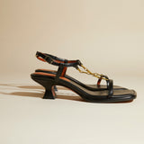 Butterfly T-strap Sandals Black Soft Side