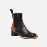 Chelsea Boots Black & Cream & Cognac Soft