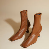 Duck Boots Stretch Vegan Leather Walnut