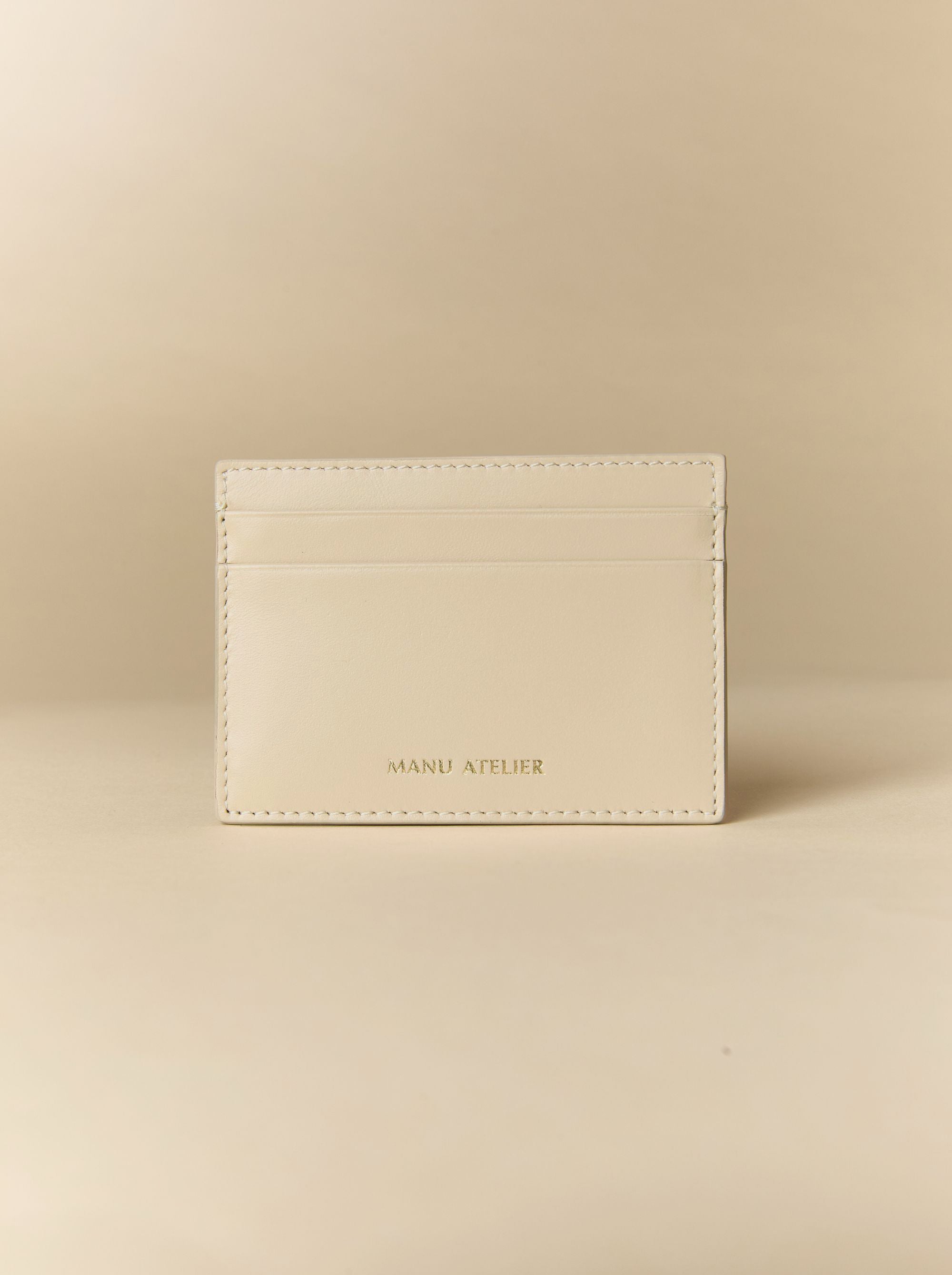 Manu Cardholder Beige Gold Embossed