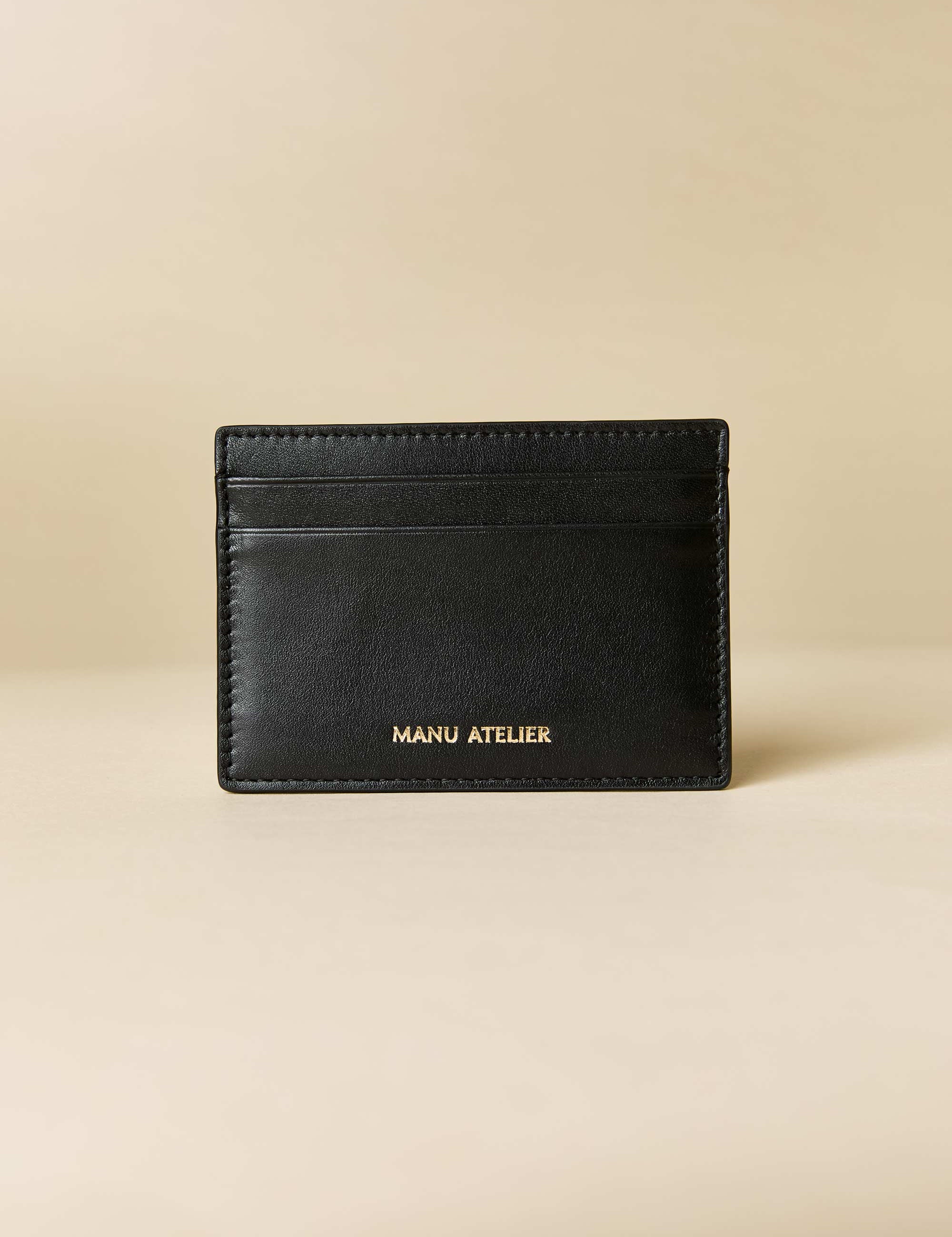 Manu Cardholder Black Gold Embossed