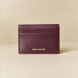 Manu Cardholder Burgundy Gold Embossed Soft