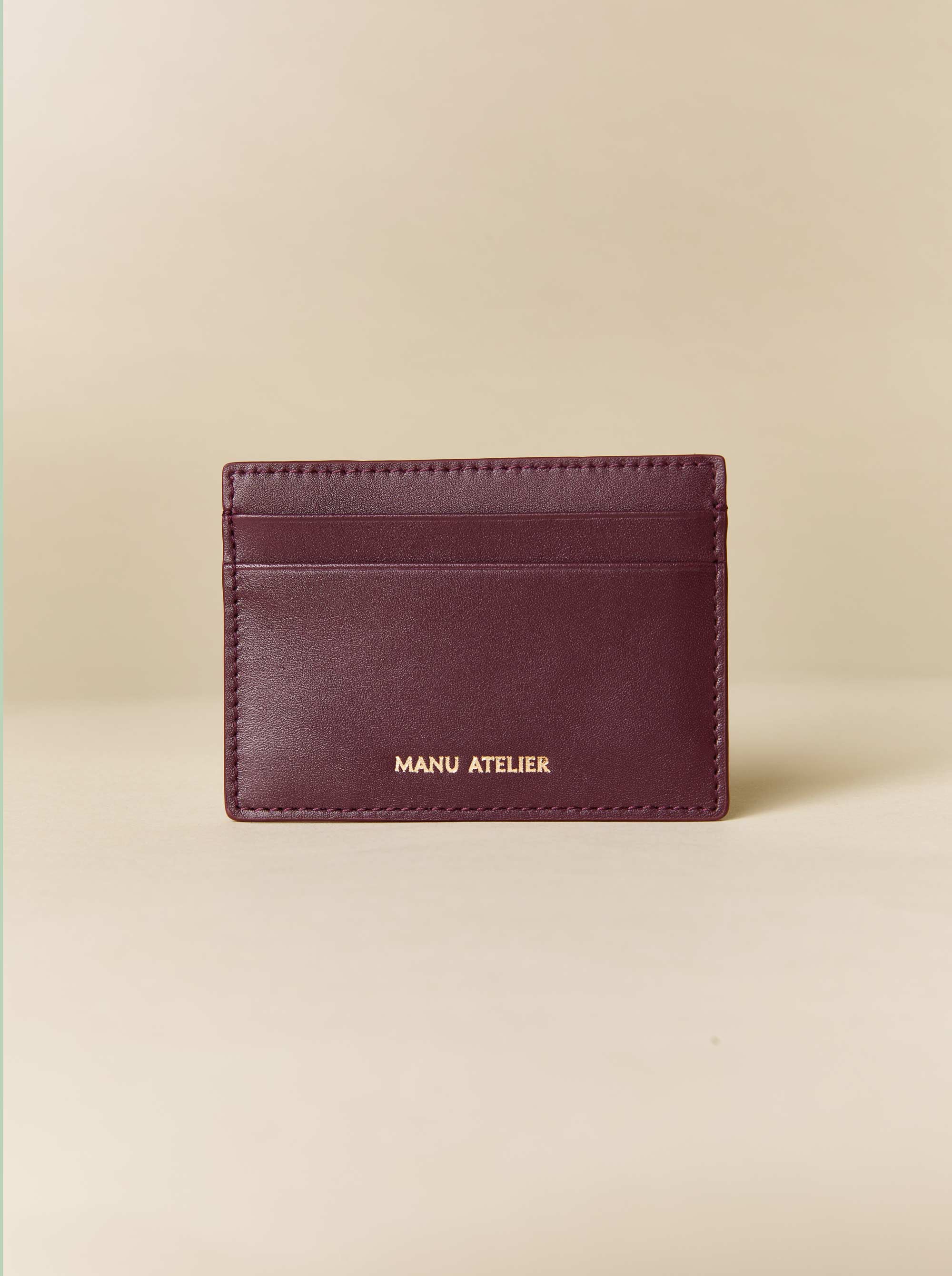 Manu Cardholder Burgundy Gold Embossed Soft